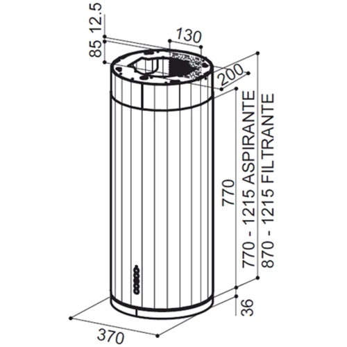 Вытяжка Faber Corinthia Isola Ev8+ Wh Matt/Ts A37 (110.0456.219): Тип воздухоочистителя Рециркуляция, Отвод