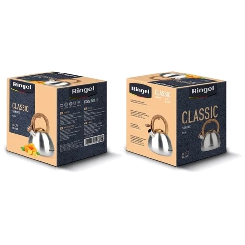 Чайник Чайник RINGEL Classic 2.7 л (RG-1009): Особенности Фиксированная ручка, Свисток