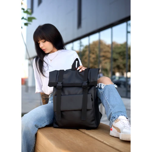 Женский рюкзак Sambag RollTop Milton черный (24251001): Пол Женский