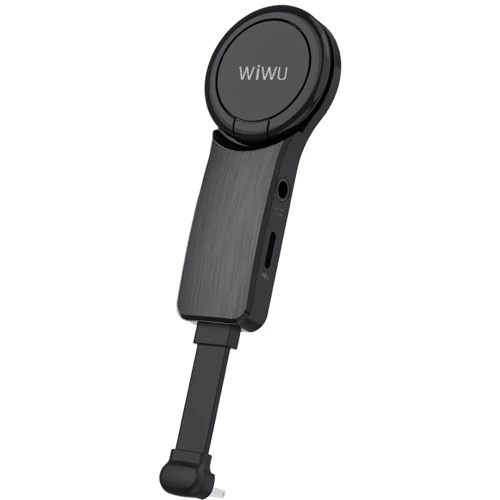 Адаптер WIWU Adapter LT05 Lightning to Lightning/Mini-jack 3.5 with Ring Black: Цвет черный