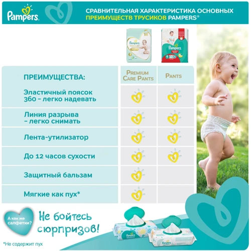 Подгузники Pampers Premium Care Pants Junior Размер 5 (12-17 кг) 34 шт (8001090759870): Тип Подгузники-трусики