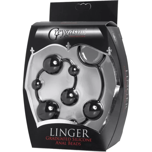 Анальная цепочка Greygasms Linger Silicone Anal Beads (черный)