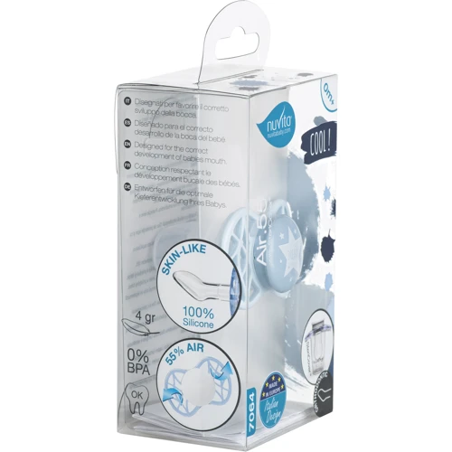 Пустышка Nuvita Air55 Cool ортодонтическая с колпачком звезда 0m+ голубая (NV7064BS) фото 5