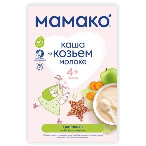 

Каша гречневая Мамако с яблоком и морковью на козьем молоке 200 г (4607088795826)