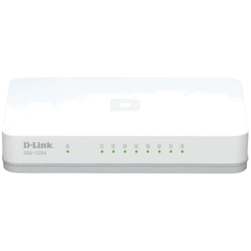 Сетевой коммутатор D-Link DGS-1008A/D1A: Порты только Gigabit Ethernet (10/100/1000)