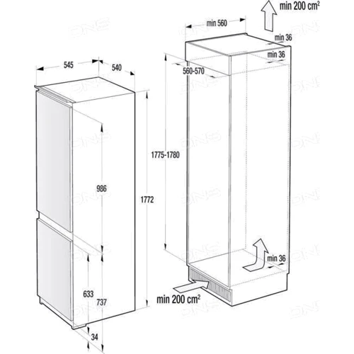 Встраиваемый холодильник Gorenje NRKI4181E1: Класс энергопотребления А+