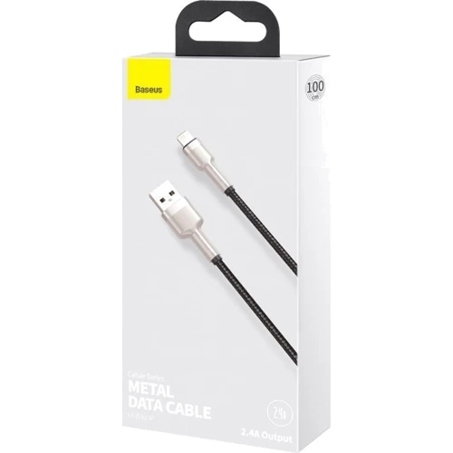 Кабель Baseus USB Cable to Lightning Cafule Metal 2.4A 1m Black (CALJK-A01) фото 13