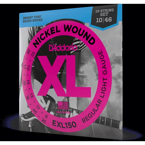 Струна для гитар Комплект струн D'addario EXL150 XL Nickel Wound Regular Light 12-string (10-46): Тип Комплект струн
