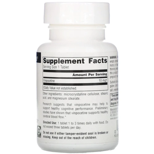 Source Naturals Vinpocetine 10 mg Винпоцетин 120 таблеток: Форма випуску таблетки
