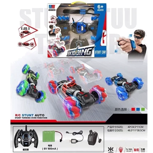 Машина на радиоуправлении: пульт 2.4G + сенсорный браслет, подсветка, звуки, изменение положения корпус (3 цвета) (UD 2199 A)