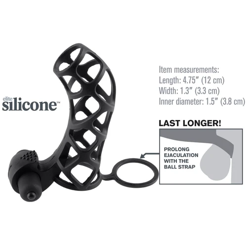 Pipedream FX Extreme Silicone Power Cage вибронасадка на член, 12х3,3 см