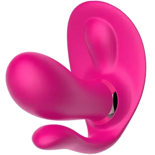 Вібромасажер з анальним та кліторальним стимулятором, та підігрівом BOSS Remote wearable vibrator Pink (BS561007-3)