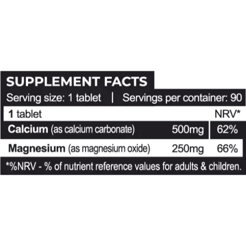 Progress Nutrition Calcium 500 mg & Magnesium 250 mg Кальций 500 мг Магний 250 мг 90 таблеток: Форма выпуска Таблетки