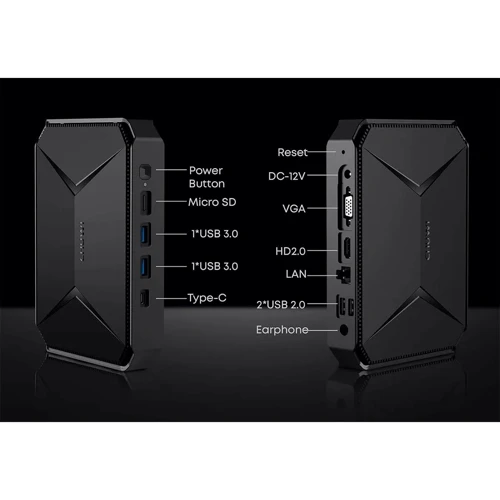 Персональный компьютер (ПК) CHUWI HeroBox 8/256Gb, N100, Windows 10: Размеры 187.6х138.3х37.3 мм