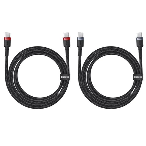 Кабель Baseus Cable USB-C to USB-C Cafule (2pcs) 100W 2m Gray/Red (P10318306003-01): Тип USB-C - USB-C