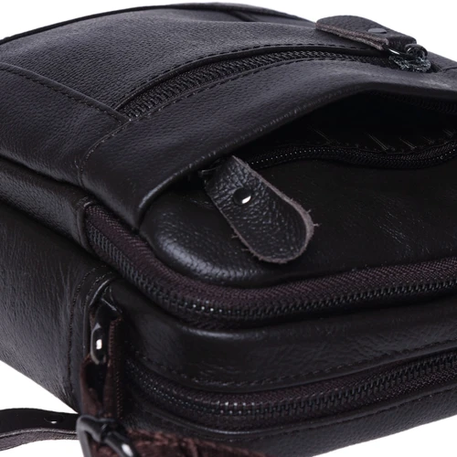 Мужская сумка через плечо Borsa Leather коричневая (K1223-brown): Материал Натуральная кожа