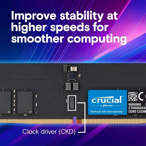 Crucial 32GB Kit (16GBx2) DDR5-6400 CUDIMM (CT2K16G64C52CU5)
