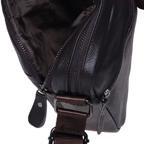 Мужская сумка через плечо Borsa Leather коричневая (K1223-brown): Стиль Повседневный (Casual)