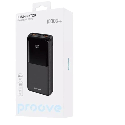 Внешний аккумулятор Proove Power Bank 10000mAh Illuminator 22.5W Black: Количество USB 3