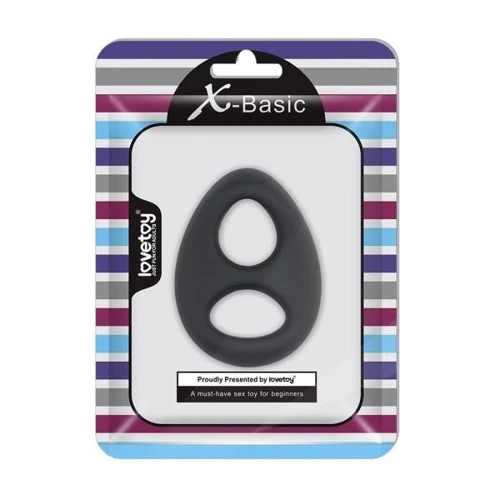 Двойное эрекционное кольцо LoveToy X-Basic, Black