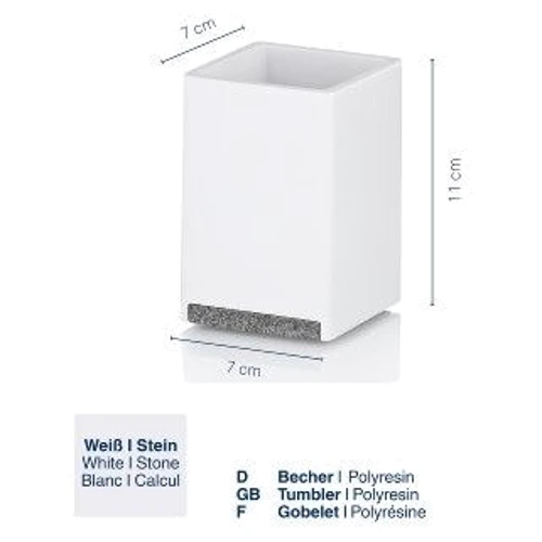 Склянка для зубних щіток KELA Cube біла 7х7х11 см (23692)