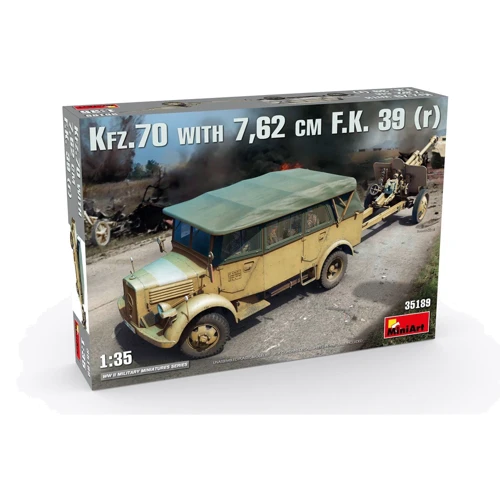 Збірна модель MiniArt MA35189 Армійський Автомобіль Kfz.70 з гармати 7,62 cm F.K. 39 (r)