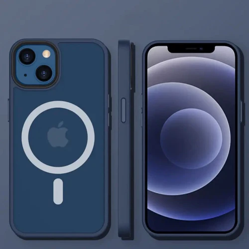 Чохол для iPhone Mobile Case TPU+PC Metal Buttons with MagSafe Colorful Blue для iPhone 13: Колір синий