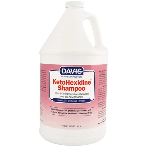 Шампунь з 2% хлоргексидином і 1% кетоконазолом Davis KetoHexidine Shampoo для собак і котів із захворюваннями шкіри 3.8 л