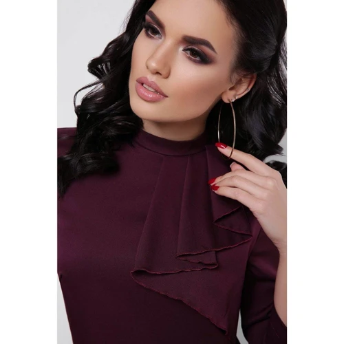 Платье FashionUp PL-1667B 48 бордовое повседневное до середины бедра: Вид Повседневные платья