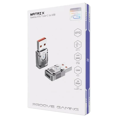 Адаптер Proove OTG Adapter Gaming Matrix USB-C to USB Silver (HBMA00012006): Интерфейс подключения USB 3.1