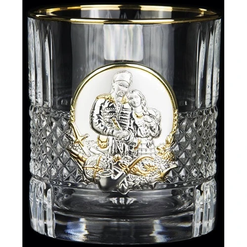 Набор для виски Boss Crystal Гербовый с казаками 7 предметов серебро, золото, хрусталь (B7KOZ1GG) фото 3