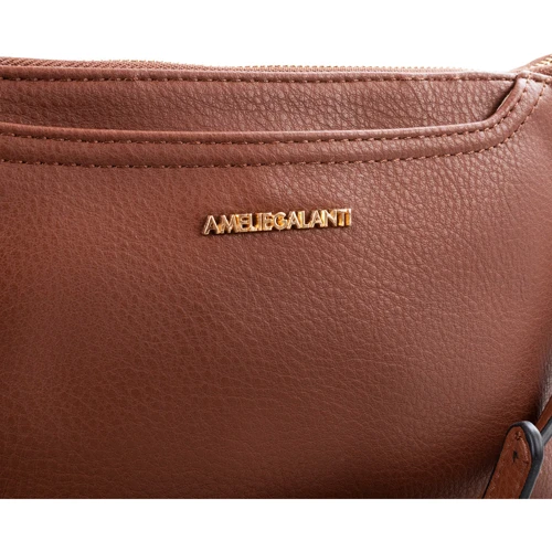 Женская сумка через плечо Amelie Galanti коричневая (A991457-dark-brown): Фактура Зернистая, Матовая