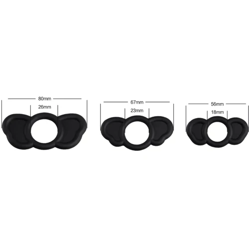 Набор из 3-х силиконовых эрекционных колец Elephant rings (BS6000026)