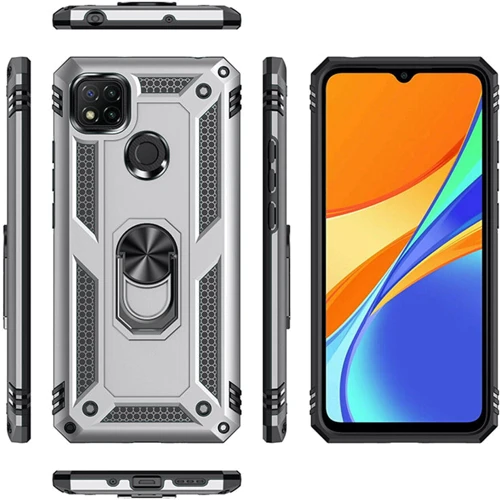 Чохол для телефона BeCover Military Silver for Xiaomi Redmi 9C (705581): Матеріал TPU (Термополиуретан) і пластик