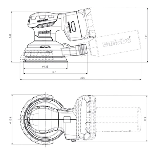Вибрационная шлифмашина Metabo SXA 18 LTX 125 BL (600146850): Тип машины вибрационная