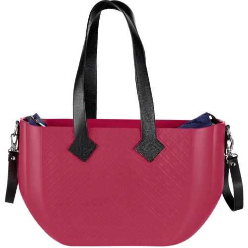 Сумка для мами Nuvita MyMia ручки еко-шкіра, килимок, ремені для коляски малиново-чорний (NV8801L/02N/23B/13B/33B)