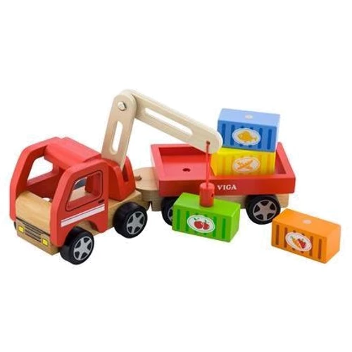 Деревянная игрушечная машинка Viga Toys Автокран (50690)