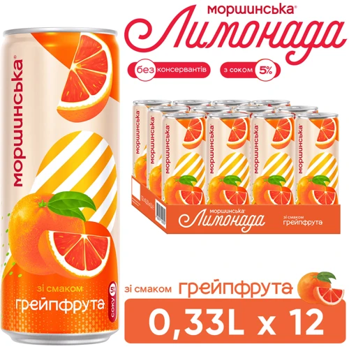 Напиток сокосодержащий Моршинська Лимонада со вкусом грейпфрута 12х0.33 л (DS482001700279012): Страна производитель Украина