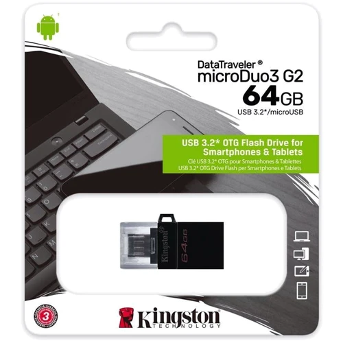 USB-флешка Kingston 64GB DataTraveler MicroDuo USB 3.2/microUSB Black/Silver (DTDUO3G2/64GB) фото 7