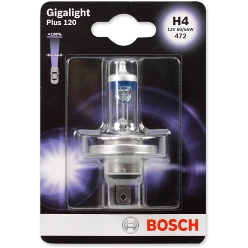 Галогенная автолампа Bosch H4 Gigalight Plus 120 60/55Вт 12В (1987301109)