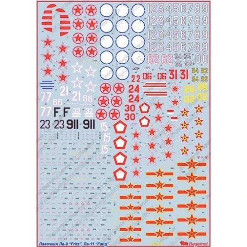 Декаль Begemot для самолета Лавочкин Ла-9 "Fritz", Ла-11 "Fang" (BD72077)