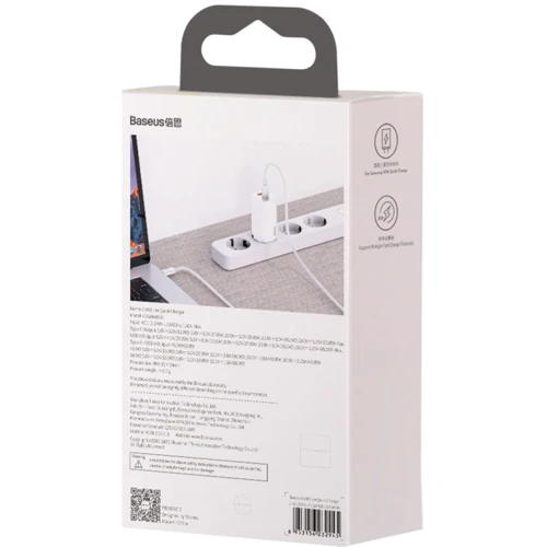 Зарядное устройство Baseus Wall Charger GaN2 Lite USB-C+USB 65W White (CCGAN2L-B02) фото 8