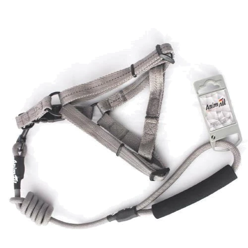 Шлейка и поводок AnimAll HJ-Y304-LН Gray 10x1200x20 мм (69298)