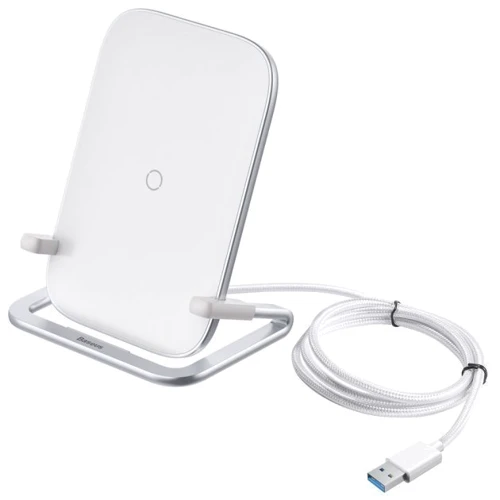 Зарядное устройство Baseus Wireless Charger Stand Rib 15W White (WXPG-02)
