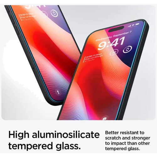 Захисне скло для iPhone Spigen Tempered Glass GLAS.tR SLIM HD (AGL06910) для iPhone 16 / 15 фото 6