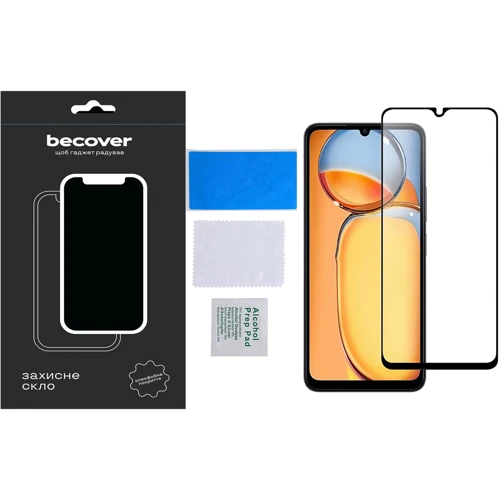 Аксессуар для смартфона BeCover Tempered Glass Black for Xiaomi Redmi 13C / Poco C65 (710491)