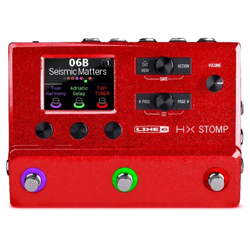Гітарний процесор ефектів Гитарный процессор LINE6 HX Stomp Limited Edition Red
