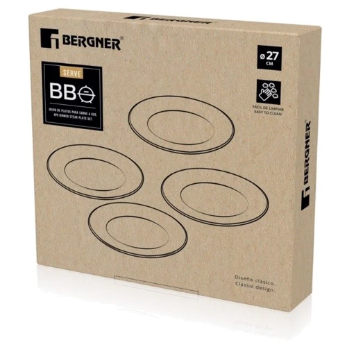 Столовый сервиз Тарелка Bergner Bbq 4 шт. (BG-50106-BK)