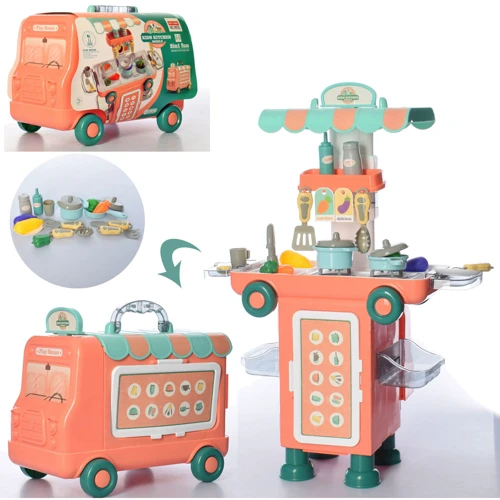 Игровой набор Кухня 11K05 плита, мойка, посуда, продукты, 43пр, чемодан-машина