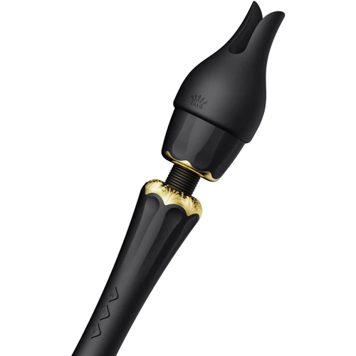 Вибромассажер с насадками Zalo - Kyro Wand Obsidian Black
